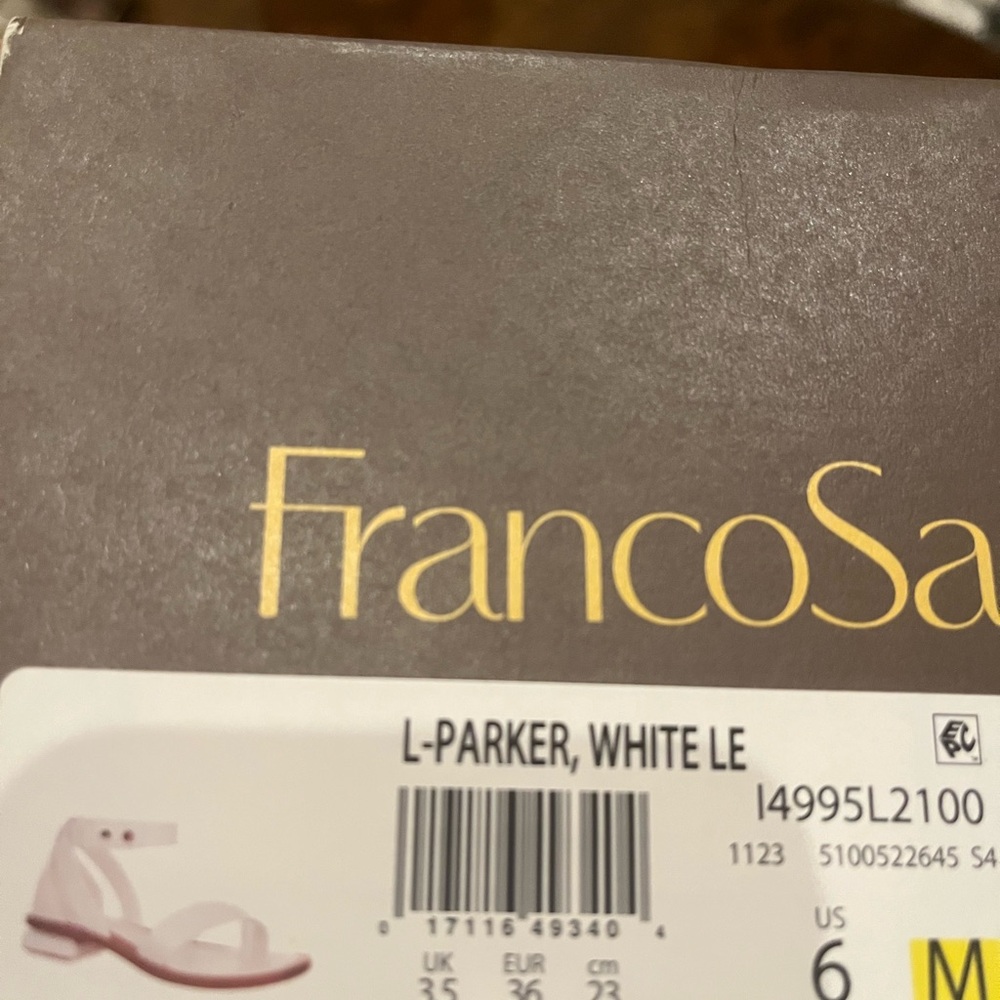 Franco Sarto White Leather Sandals